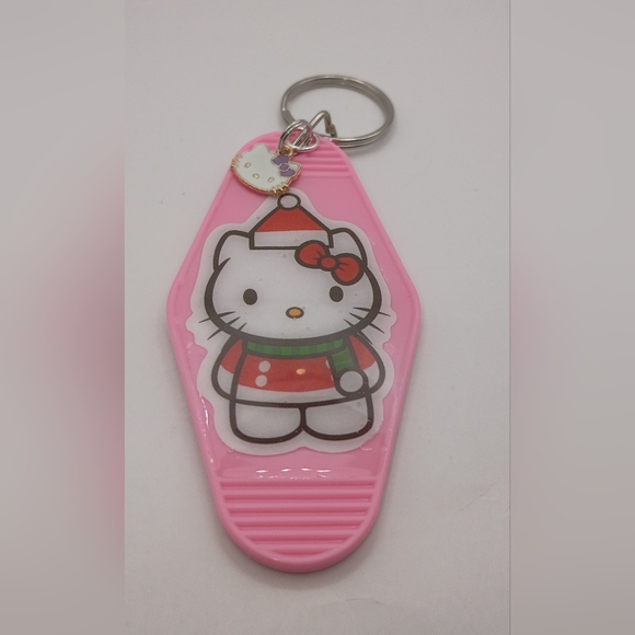 Handmade Accessories - Motel Keychain Custom Hello Kitty Pink Keychain With Charm
